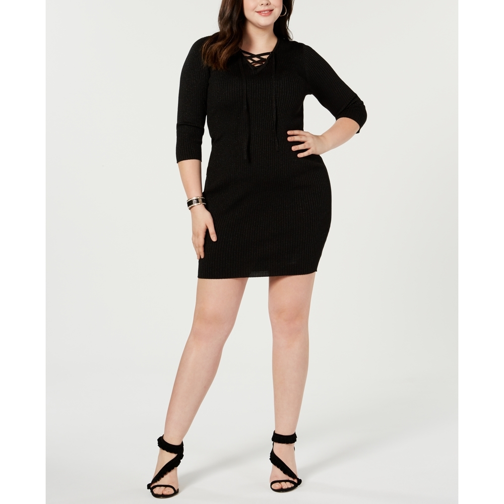 Say What? Womens Plus Size Lace Up Detail Dress Size 2X